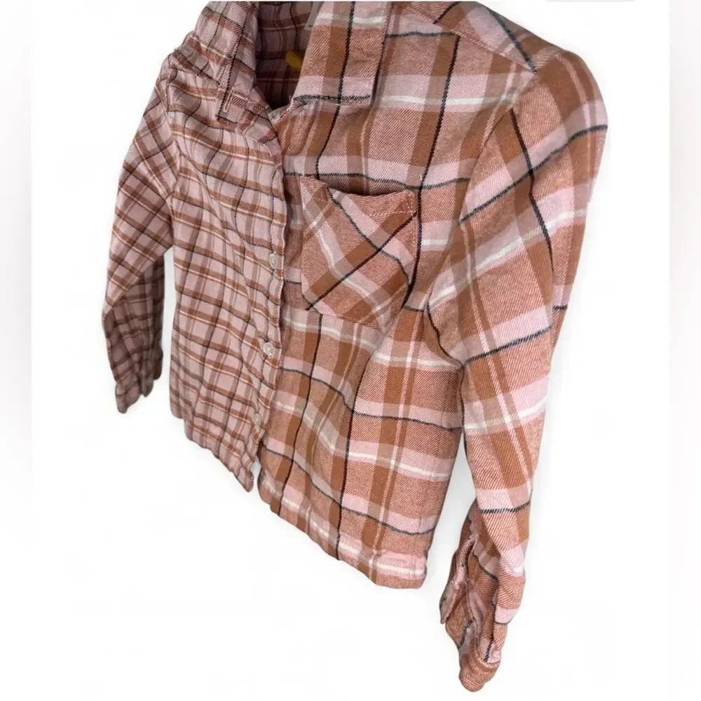 Wonder Nation Girls Plaid Flannel Kids Shirt size 5T
